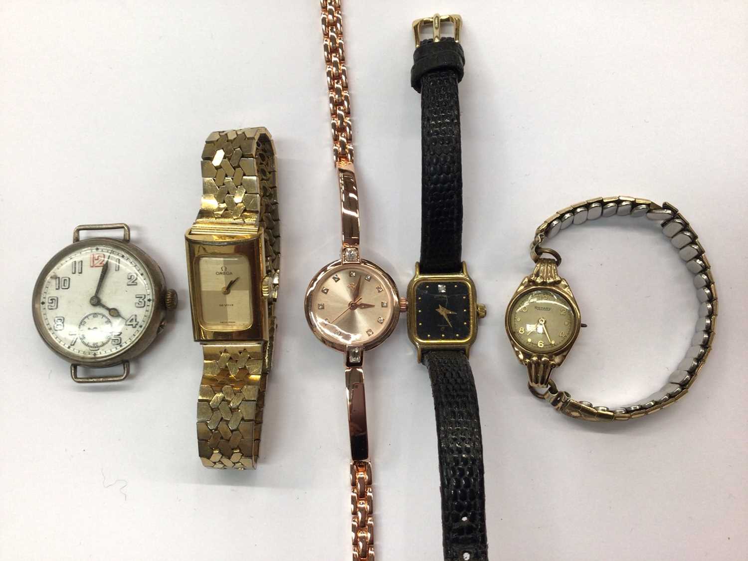 Lot 665 - Ladies Omega De Ville gold plated wristwatch,