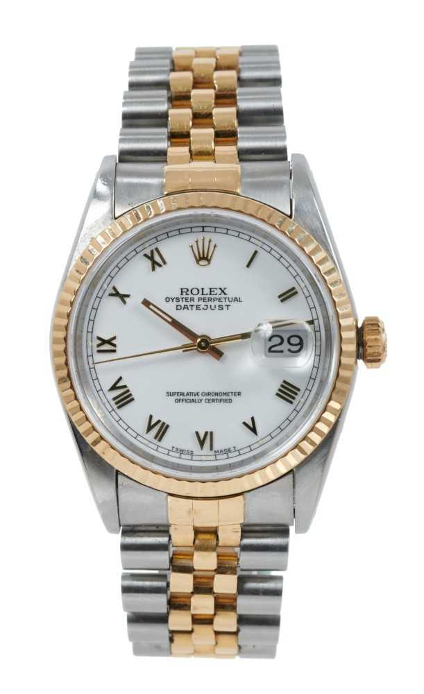 Lot 560 - Gentlemen’s Rolex Oyster Perpetual DateJust gold and steel wristwatch