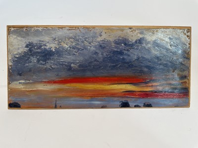 Lot 1167 - Manner of John Constable (1776-1837), oil on board, sunset cloud study