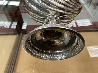 Lot 266 - 17th century Liège silver shell incense holder and 19th century Russian silver spoon.