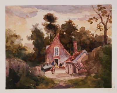 Lot 1207 - Thomas Churchyard (1798-1865) watercolour - a rural cottage, 10cm x 12.5cm, unframed