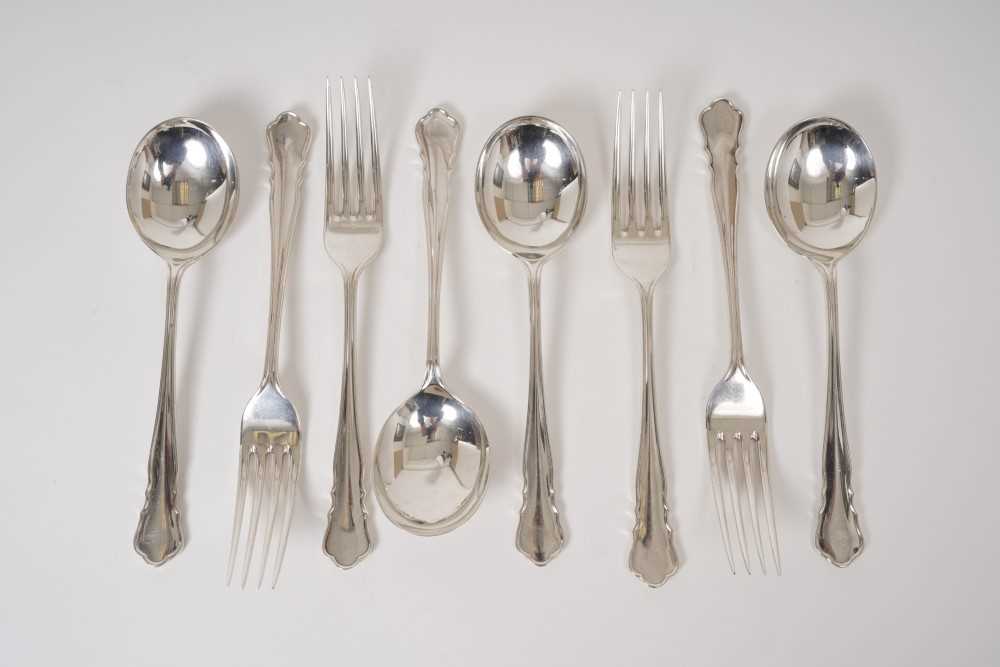 Lot 244 - Selection of contemporary silver Chippendale pattern flatware