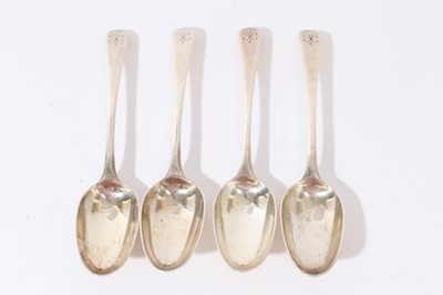 Lot 363 - Set four Georgian silver table spoons
