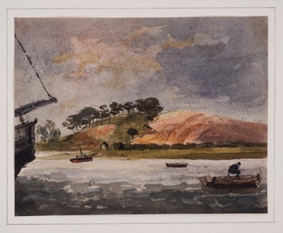 Lot 1219 - Thomas Churchyard (1798-1865) watercolour - East Anglian river landscape, 9.5cm x 12.5cm, unframed