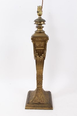 Lot 1371 - A Classical revival gilt metal lamp base