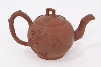 Lot 94 - A Staffordshire redware miniature teapot and cover, circa 1760