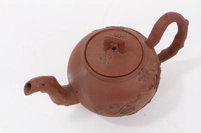 Lot 94 - A Staffordshire redware miniature teapot and cover, circa 1760