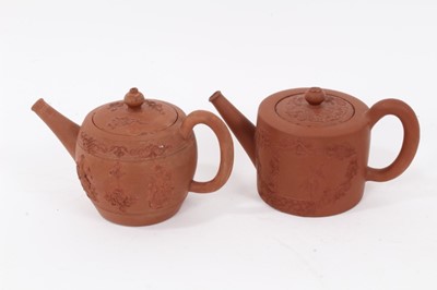 Lot 95 - Two Staffordshire redware small teapots and covers, circa 1770