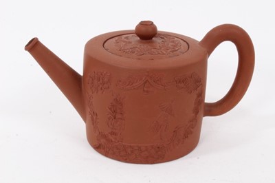 Lot 95 - Two Staffordshire redware small teapots and covers, circa 1770