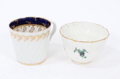 Lot 92 - A Liverpool tea bowl and saucer, painted with flowers, blue border, circa 1800, and other items
