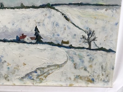 Lot 95 - *John Hanbury Pawle (1915-2010) oil on canvas - winter landscape, signed, 61cm x 51cm, unframed