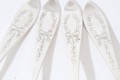 Lot 247 - Eleven, 20th century Canadian silver Tudor Wreath pattern cream soup ladles, stamped Birks