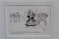 Lot 1138 - Ken Pyne (b. 1951), pen and ink Carstoon -...