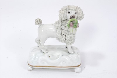 Lot 176 - A Staffordshire porcelain model of a poodle, circa 1840