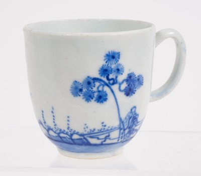 Lot 121 - An early Bow blue and white coffee cup, circa 1750