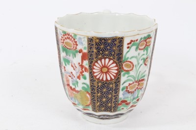 Lot 123 - A Worcester coffee cup and saucer, in the Rich Queen's pattern, circa 1770