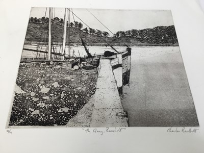 Lot 1194 - *Charles Bartlett (1921-2014) etching - 'The Quay, Ramsholt', signed and numbered 30/60, 35cm x 29.5cm