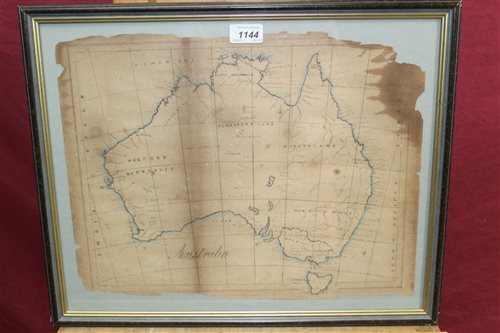 Lot 1144 - An early pen, ink and pastel map of