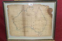 Lot 1144 - An early pen, ink and pastel map of Australia,...