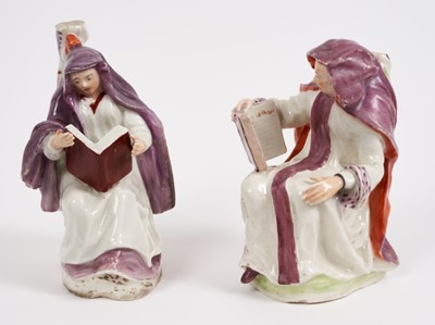 Lot 145 - A pair of Longton Hall figures of an Abbot and Abbess, circa 1755-7