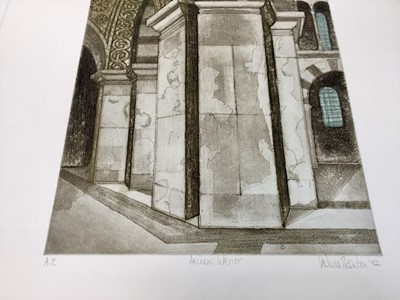 Lot 1197 - *Valerie Thornton (1931-1991) two etchings - 'Aachen, Interior', signed A.P., 34cm x 54cm together with 'Castillo Nuevo', signed and numbered 47/50, 42cm x 26cm (2)
