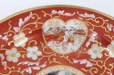 Lot 151 - An unusual Chamberlain's Worcester plate, decorated with the Armada, circa 1815-20. See G A Godden, Chamberlain's Worcester. page 131, figure 158, for a soup tureen and cover from this service