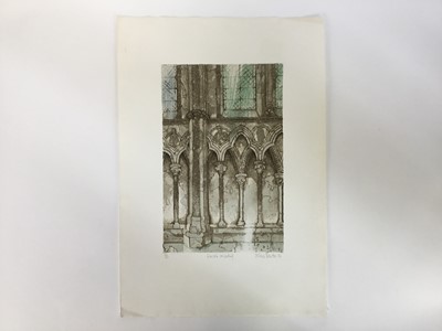 Lot 1199 - *Valerie Thornton (1931-1991) two etchings - 'Lincoln, arcading', signed and dated '81, numbered 50/60 together with 'Castillo Nuevo', signed and dated '81, numbered 14/50, 42cm x 26cm (2)