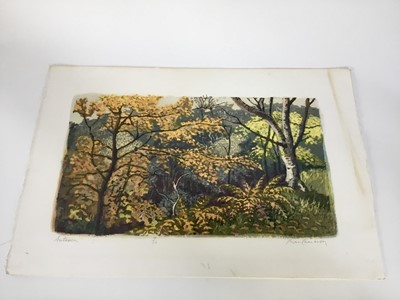 Lot 1202 - Ewan Cameron (b.1962) group of signed prints - 'The White Cat', numbered 18/20, 11.5cm x 10cm, 'The Street', 3/35, 30cm x 23cm, 'The Cart', 7/75, 27 x 21cm, 'The Courtyard', 9/75, 27cm x 21cm, 'Mar...