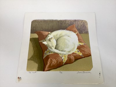 Lot 1202 - Ewan Cameron (b.1962) group of signed prints - 'The White Cat', numbered 18/20, 11.5cm x 10cm, 'The Street', 3/35, 30cm x 23cm, 'The Cart', 7/75, 27 x 21cm, 'The Courtyard', 9/75, 27cm x 21cm, 'Mar...