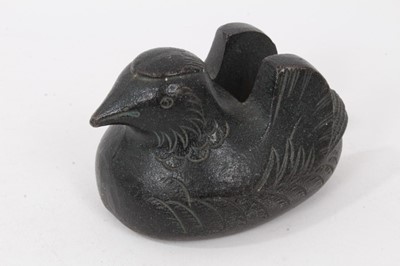 Lot 873 - A bronzed metal weight, in the form of a bird