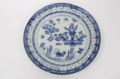 Lot 157 - An 18th century English Delft blue and white dish