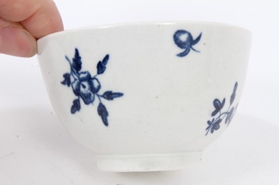 Lot 159 - A Worcester blue printed Fruit and Wreath pattern tea bowl and saucer, circa 1775