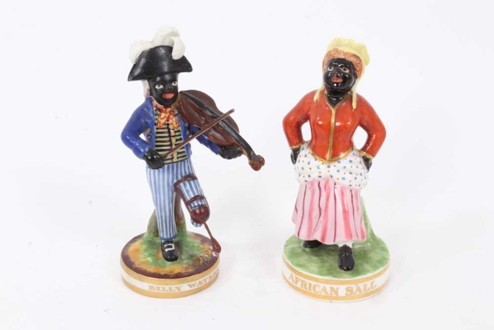 Lot 162 - A Derby figure of  Billy Waters, circa 1820, and a Derby (King Street Works) figure of African Sall, circa 1880