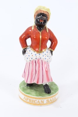Lot 185 - A Derby figure of  Billy Waters, circa 1820, and a Derby (King Street Works) figure of African Sall, circa 1880