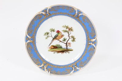 Lot 100 - A Paris porcelain plate, painted with birds, circa 1820