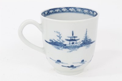 Lot 169 - A Worcester blue and white coffee cup, with the Cannonball pattern, circa 1765