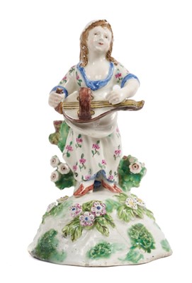 Lot 171 - An unusual English porcelain figure of a young girl, circa 1780-90
