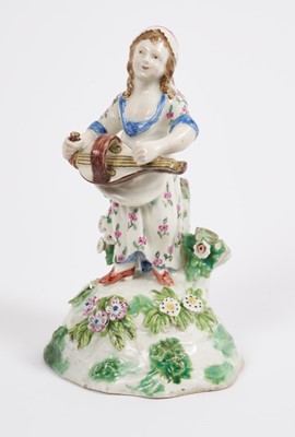 Lot 194 - An unusual English porcelain figure of a young girl, circa 1780-90