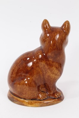 Lot 173 - A lead glazed stoneware model of a cat, circa 1820