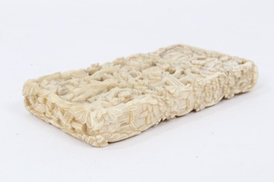 Lot 226 - Late 19th century Chinese carved ivory card case
