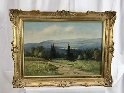 Lot 184 - Jan Sklenar (1909-?) pair of oils on canvas - Czechoslovakian Landscapes, signed, titled verso, in gilt frames