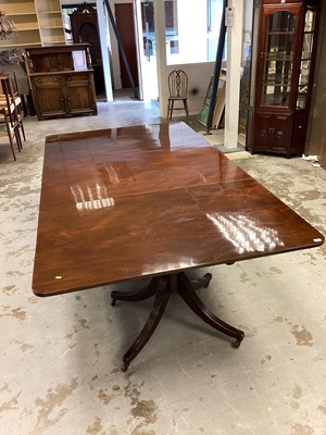 Lot 1389 - Very large George III style mahogany triple pillar dining table, 148 x 276cm