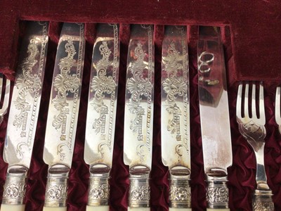 Lot 93 - Group of silver cruets and napkin ring