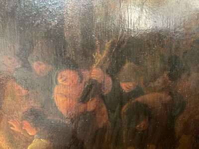 Lot 1201 - Circle of Adriaen Van Ostade (1610-1685) oil on panel - figures around a fire