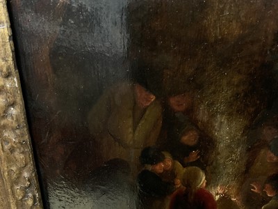 Lot 1201 - Circle of Adriaen Van Ostade (1610-1685) oil on panel - figures around a fire