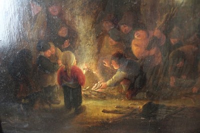 Lot 1201 - Circle of Adriaen Van Ostade (1610-1685) oil on panel - figures around a fire