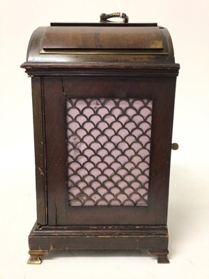 Lot 667 - 1930s Georgian-style Elliot bracket clock with Westminister chimes in mahogany case with gilt and silvered dial 35 cm  high