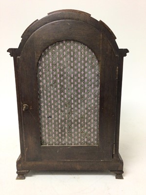 Lot 667 - 1930s Georgian-style Elliot bracket clock with Westminister chimes in mahogany case with gilt and silvered dial 35 cm  high