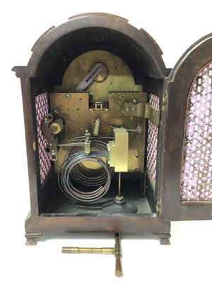 Lot 667 - 1930s Georgian-style Elliot bracket clock with Westminister chimes in mahogany case with gilt and silvered dial 35 cm  high