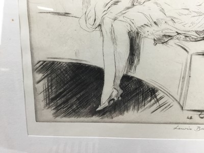Lot 60 - Lewis Baumer (1870-1963), pencil signed etching - ‘The Little Columbine’, ex RA 1921, 18cm x 21cm in glazed frame